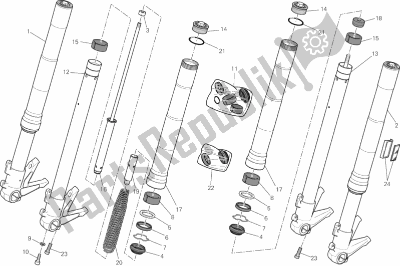 Todas las partes para Tenedor Frontal de Ducati Monster 795 ABS Corse Stripe CHN-Thailand 2014